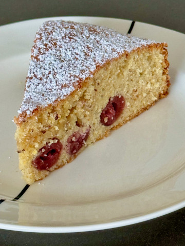 Delicious hazelnut cherry cake
